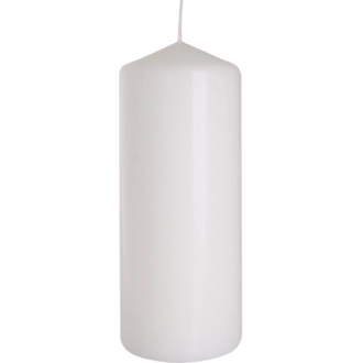 Candela inodore 6 x 15 cm bianco