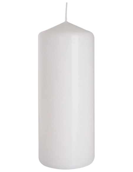 Candela inodore 6 x 15 cm bianco